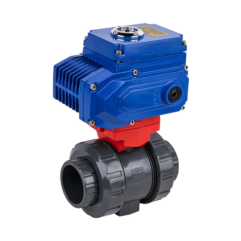 PVC-U D961F-10U Electric Double Union Ball Valve DN15-100 GB Standard