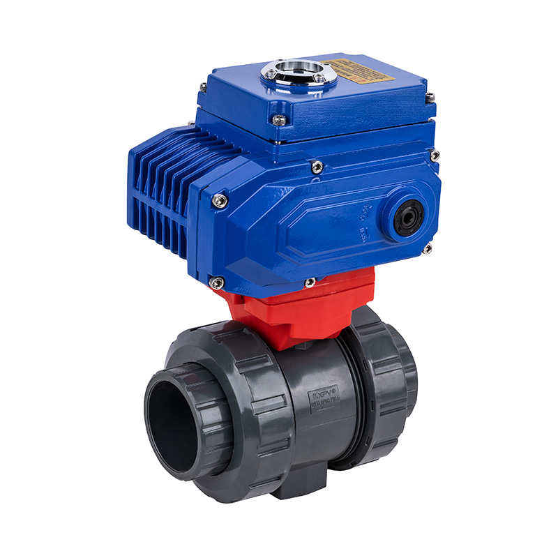 PVC-U D961F-10U Electric Duplex Unionis Ball Valve DN15-100 1/2'-4' ANSI Standard